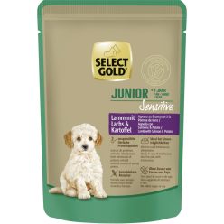   Select Gold Sensitive Hrană umedă pentru câini juniori cu miel și somon 100 g