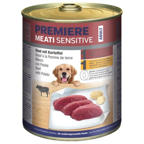 Premiere Meati Sensitive Hrană pentru câini adulți cu vită și cartofi 800 g