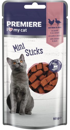 Premiere Mini Sticks Recompense pentru pisici cu pui și rață 50 g