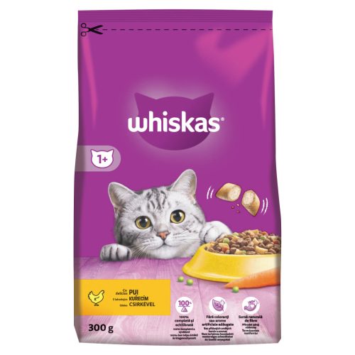 Whiskas Hrană uscată pentru pisici adulte cu pui 300 g