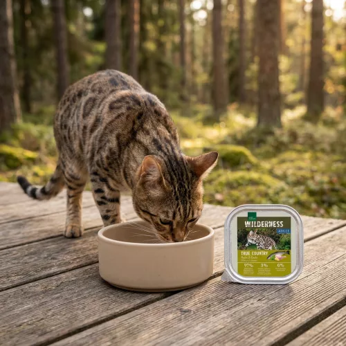 Real Nature Wilderness Hrană umedă pentru pisici adulte cu pui și somon 100 g