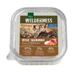   Real Nature Wilderness Hrană umedă pentru pisici adulte cu miel și mistreț 100 g