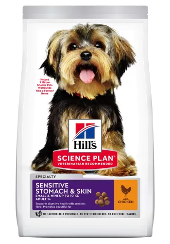 Hill's Sensitive Hrană uscată pentru câini adulți de talie mică, cu pui 1.5 kg