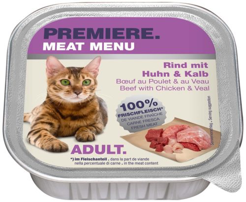 Premiere Meat Menu Hrană pentru pisici cu vită și pui 100 g
