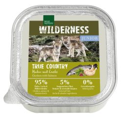   Real Nature Wilderness Hrană umedă pentru câini juniori, cu pui și somon 100g
