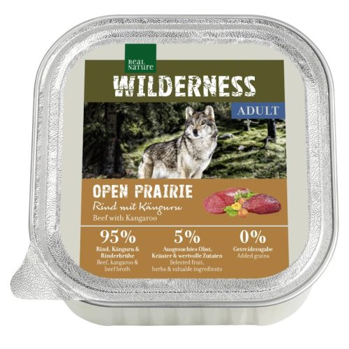 Real Nature Wilderness Hrană pentru câini adulți, cu vită și cangur 100g