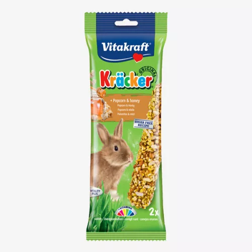 Vitakraft Kräcker Batoane crocante pentru iepuri pitici cu popcorn și miere 2 buc.
