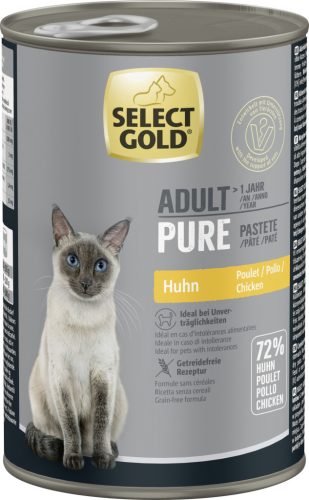 Select Gold Pure Hrană umedă pentru pisici adulte, cu pui 400 g