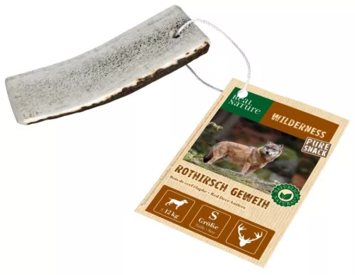 Real Nature Wilderness Recompensă pentru câini adulți din coarne de cerb roșu S