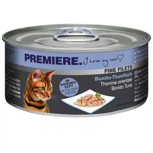 Premiere Fine Filets Hrană umedă pentru pisici adulte cu ton bonito în sos 80 g