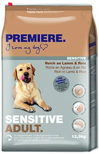 Premiere Sensitive Hrană pentru câini adulți cu miel și orez 12,5 kg