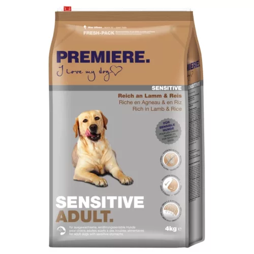 Premiere Sensitive Hrană pentru câini adulți cu miel și orez 4 kg