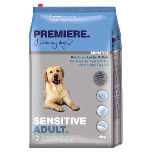 Premiere Sensitive Hrană pentru câini adulți cu somon și orez 4 kg