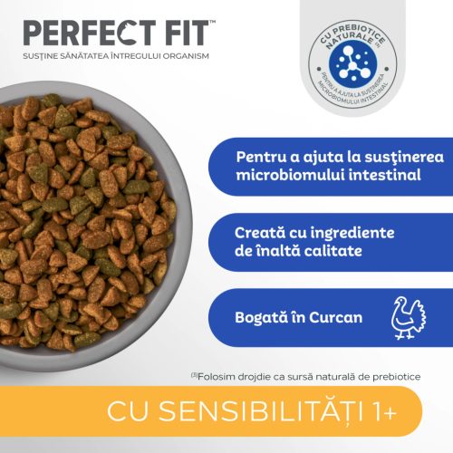 Perfect Fit hrană uscată de curcan pentru pisici sensibile adulte 750 g