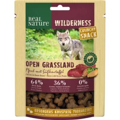   Real Nature Wilderness Recompensă pentru câini, cu carne de cal și cartofi dulci 225g
