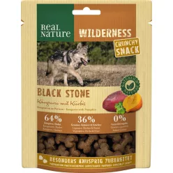   Real Nature Wilderness Black Stone Recompense pentru câini, cu cangur și dovleac 225g
