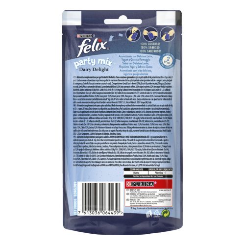Felix Party Mix Dairy Delight Recompense pentru pisici, cu lapte, iaurt și brânză 60 g
