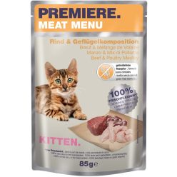   Premiere Meat Menu Hrană pentru puii de pisică cu vită și carne de pasăre 85 g