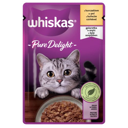 Whiskas Pure Delight hrană umedă pentru pisici adulte, cu pui în aspic 85 g
