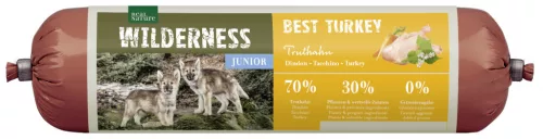 Real Nature Wilderness Salam pentru câini juniori, cu curcan 800 g