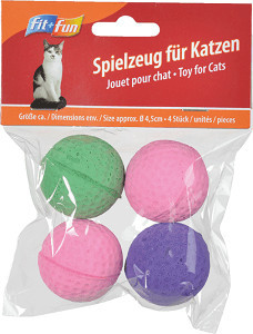 Fit+Fun Jucărie pentru pisici, mingi moi 4 buc, M