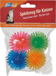 Fit+Fun Jucărie pentru pisici în formă de minge 4 buc, M
