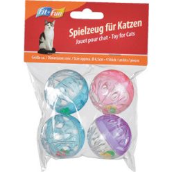 Fit+Fun Jucărie pentru pisici, mingi cu zgomot 4 buc, M