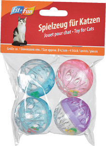 Fit+Fun Jucărie pentru pisici, mingi cu zgomot 4 buc, M