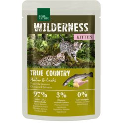   Real Nature Wilderness Hrană pentru pisici, cu pui și somon 85 g