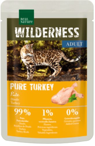 Real Nature Wilderness Hrană pentru pisici adulte, cu curcan 85g