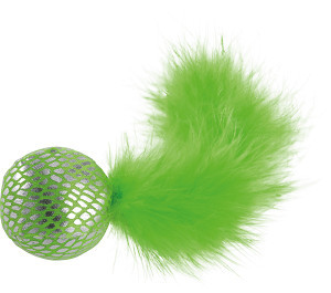 Fit+Fun Jucărie pentru pisici, minge cu pană, S