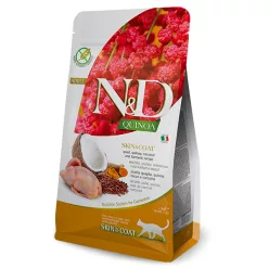   N&D Quinoa Skin & Coat Hrană uscată pentru pisici adulte cu prepeliță 1,5 kg