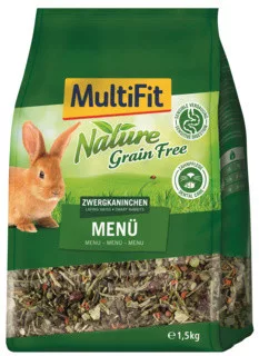 MultiFit Grain Free Meniu cu ierburi sălbatice Hrană completă pentru iepuri pitici 1,5 kg