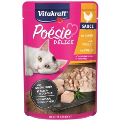   Vitakraft Poesie Delice Hrană umedă pentru pisici, bucăți de pui în sos 85 g
