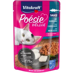   Vitakraft Poésie Délice Hrană umedă pentru pisici adulte cu cod în sos 85 g