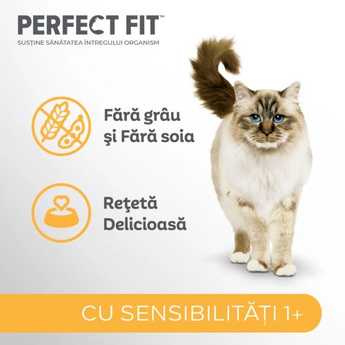Perfect Fit hrană uscată de curcan pentru pisici sensibile adulte 1,4 kg