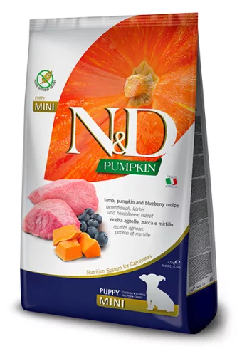 N&D Pumpkin Hrană uscată pentru câini junior de talie mică, cu miel 2,5 kg