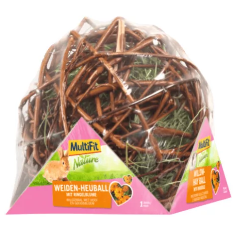 MultiFit Hrană pentru mamifere mici, bilă cu fân 80g