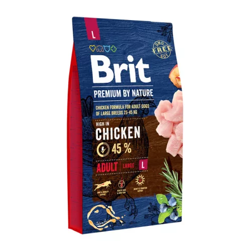 Brit Premium by Nature Hrană uscată pentru câini adulți de talie mare, cu pui 3 kg