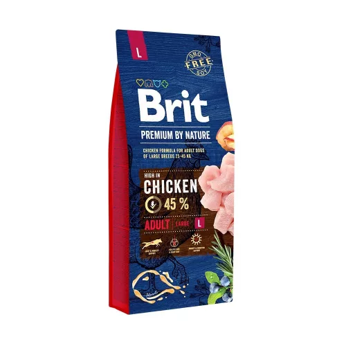 Brit Premium by Nature Hrană uscată pentru câini adulți de talie mare, cu pui 15 kg