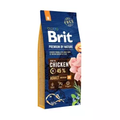   Brit Premium by Nature Hrană uscată pentru câini adulți de talie medie, cu pui 15 kg