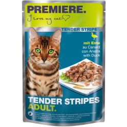   Premiere Tender Stripes Hrană pentru pisici adulte cu rață 85 g