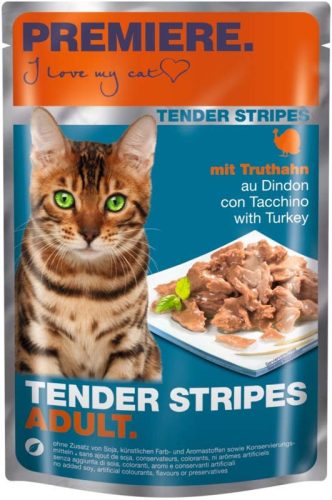 Premiere Tender Stripes Hrană pentru pisici adulte cu curcan 85 g