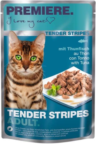 Premiere Tender Stripes Hrană pentru pisici adulte cu ton 85 g