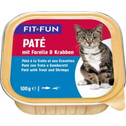   Fit+Fun Hrană pentru pisici adulte, cu păstrăv și crab 100g