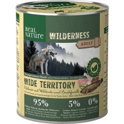   Real Nature Wilderness Hrană pentru câini, cu iepurie și rață sălbatică 800g