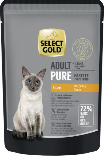 Select Gold Pure Pliculețe pentru pisici adulte, cu gâscă 85 g