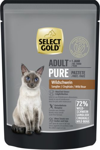 Select Gold Pure Pliculețe pentru pisici adulte, cu mistreț 85 g