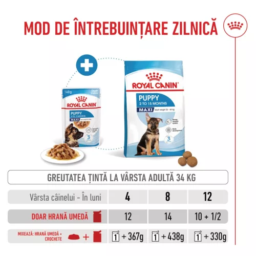 Royal Canin Maxi Puppy Hrană umedă pentru câini junior de talie mare 140 g