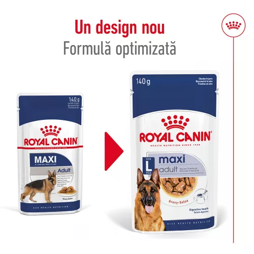 Royal Canin Maxi Adult Hrană umedă pentru câini, bucăți în sos 140 g